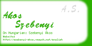 akos szebenyi business card